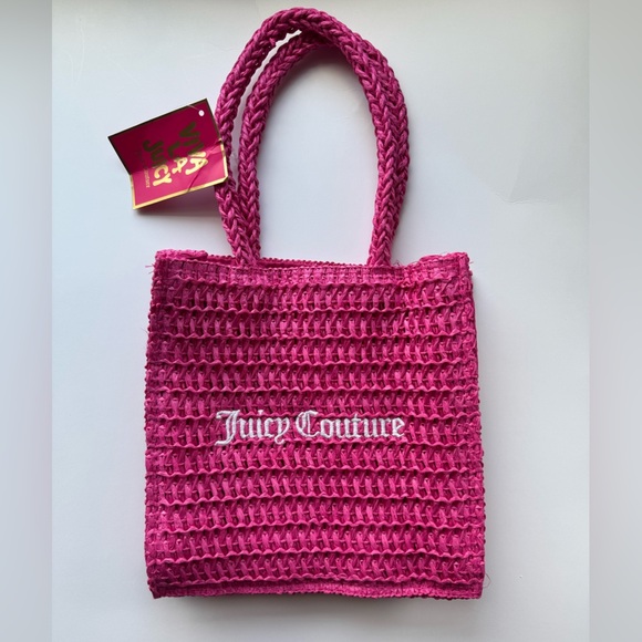 Juicy Couture Handbags - Juicy Couture Hot Pink Woven Tote Bag NWT Y2K